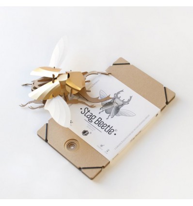 Kit de pliage papier Stag beetle doré - Trophée assembli