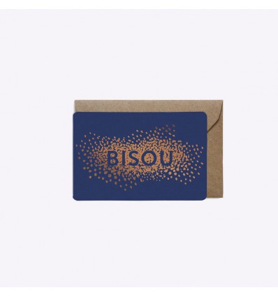 Mini carte Bisou Saphir - Editions du Paon