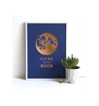 Affiche A4 Fly to the Moon - Editions du Paon