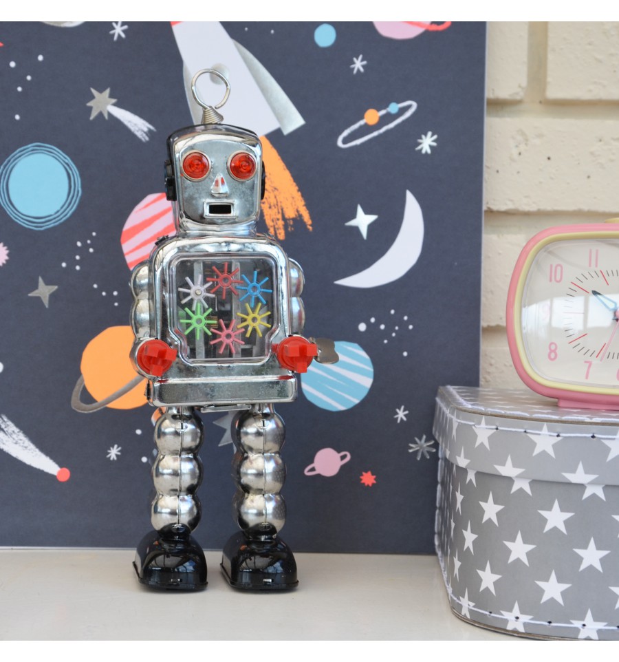 8 sacs de fête Robot - Argent Meri Meri pour chambre enfant - Les Enfants  du Design