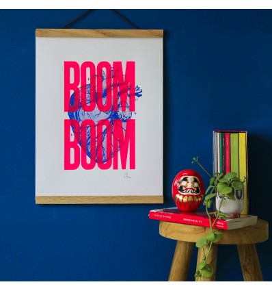 Sérigraphie Boom Boom Rose Fluo A3