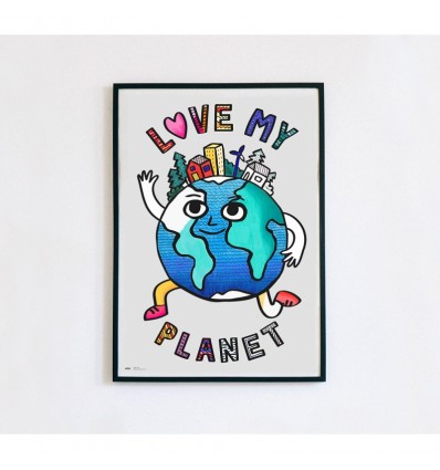 Poster à colorier LOVE MY PLANET - Omy