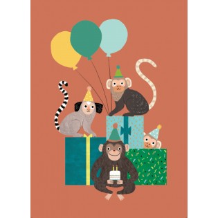 Carte Anniversaire Singes - Petit Monkey