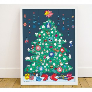 Grand poster et stickers Noël christmas tree - OMY