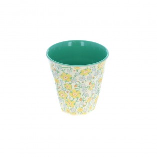 Verre en mélamine vert à fleurs