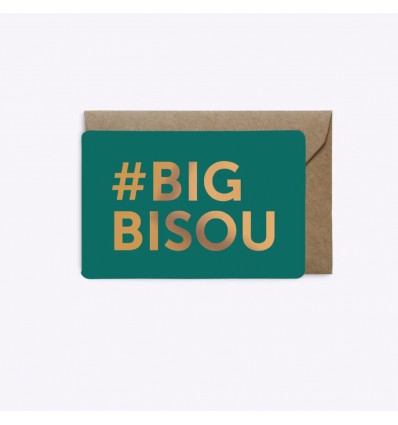 Mini carte Big Bisou émeraude - Editions du Paon