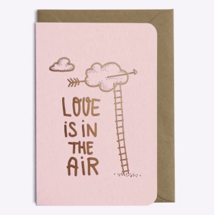Carte Love is in the air rose - Editions du Paon