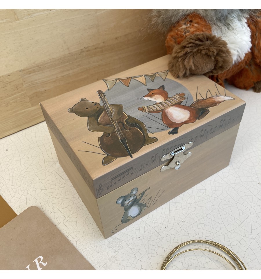 Stitch - Boîte à Bijoux en bois (avec miroir, compartiments en