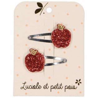 Duo de barrettes Pommes - Luciole et Petit Pois