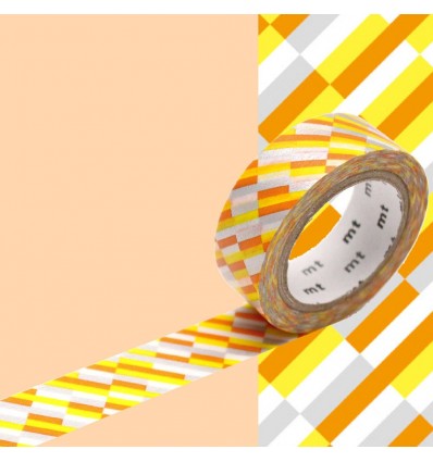 Masking tape mosaïque argent et orange