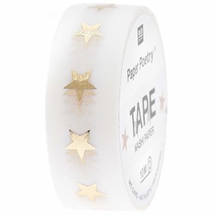 Masking tape étoile blanc et or- Rico Design