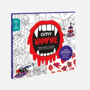 Poster Vampire à colorier et stickers - Omy