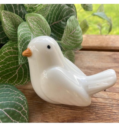 Oiseau en porcelaine blanc - Rico Design