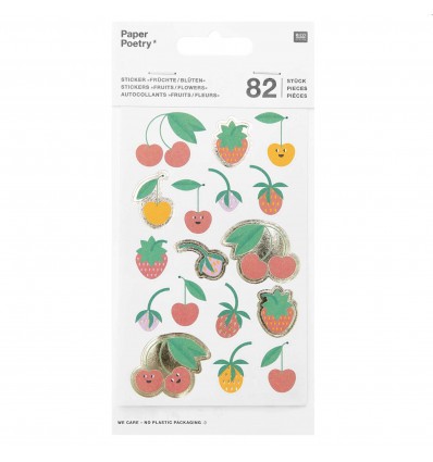 82 autocollants Fruits & Fleurs - Rico Design