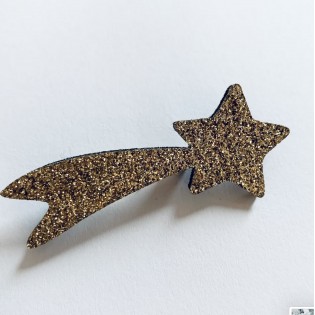 Broche étoile filante dorée à paillettes - Les Petites Hirondelles