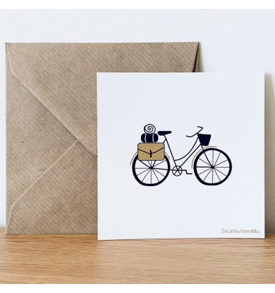 Carte Vélo saccoche dorée - Les Petites Hirondelles