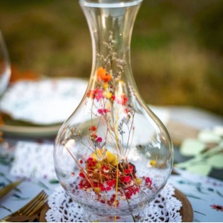 Vase en verre Anna avec fleurs séchées - Artyfetes