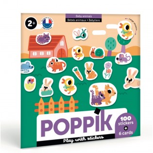 Mes 100 premiers stickers Bébés Animaux - Poppik