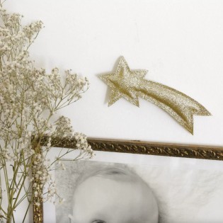 Affiche naissance Nuage étoile - Cadre motif bouleau