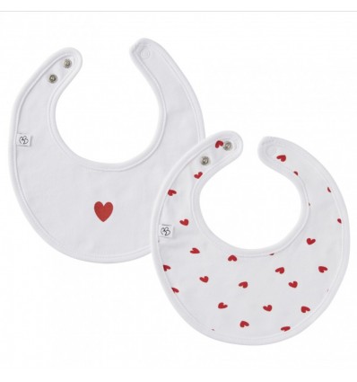 Duo de bavoirs naissance Coeur - BB&CO