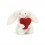 Peluche Bashful Lapin blanc et coeur (S) - Jellycat