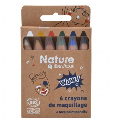 6 crayons à maquillage nature Wow - Grim'tout