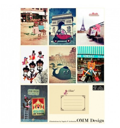 Set de 7 cartes Paris Ingela Arrhenius - OMM Design