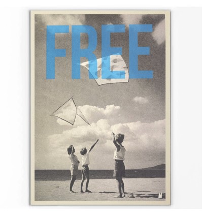 Carte vintage "Free" - Atelier Kencre