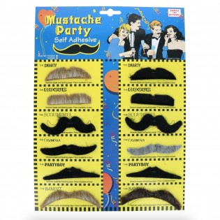 Lot de 12 moustaches