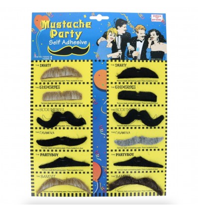 Lot de 12 moustaches