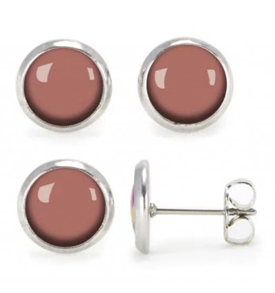 Boucles d'oreilles unies terracotta - Emilie Fiala