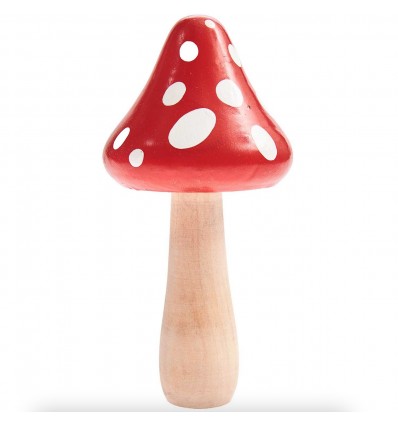 Champignon en bois rouge foncé (L) - Rico Design