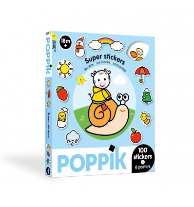 Boite de 100 stickers Saisons et posters - Poppik