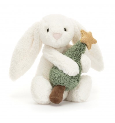 Peluche lapin Bashful sapin de noël (S) - Jellycat