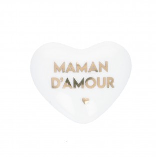 Coeur en céramique "Maman d'amour" doré