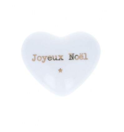 Coeur en céramique " Joyeux Noël" doré