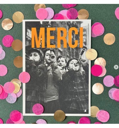 Carte vintage "Merci" - Atelier Kencre