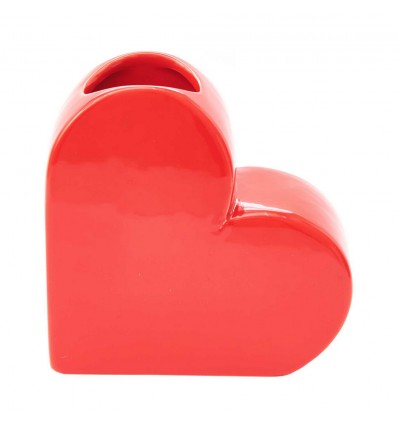 Vase céramique petit coeur rouge - Rico Design