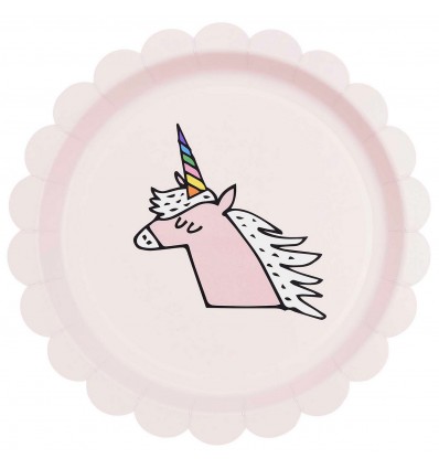 8 assiettes en carton Licorne - Rico Design