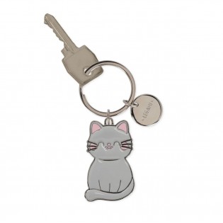 Porte-clé émaillé Chat gris - Legami