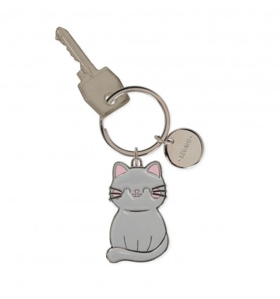 Porte-clé émaillé Chat gris - Legami