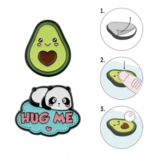 Set de 2 autocollants en métal Avocat / Panda - Legami