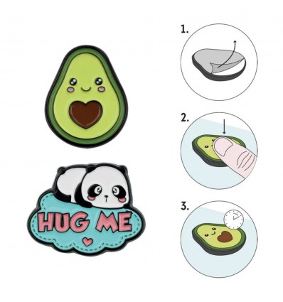 Set de 2 autocollants en métal Avocat / Panda - Legami