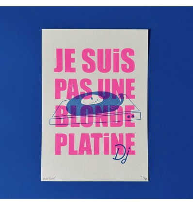 Affiche risographie Blonde platine - Mariisore