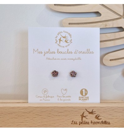 Boucles d'oreilles fleurs multicolores - Les Petites Hirondelles