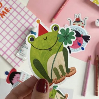 Autocollant Grenouille chanceuse - Daria Solak illustrations