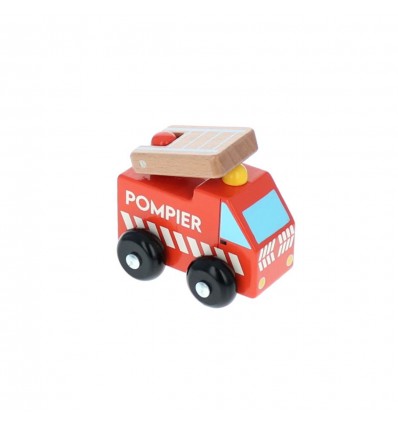 Petit camion de pompier en bois